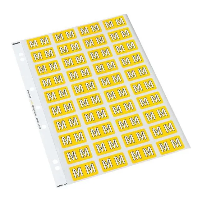 Codafile Alpha M Labels – 25Mm Width, 5-Sheet Pack 1