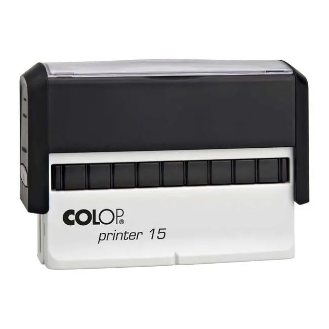 Colop 15 Oblong Black Stamp Printer – 10 × 69Mm Format 1