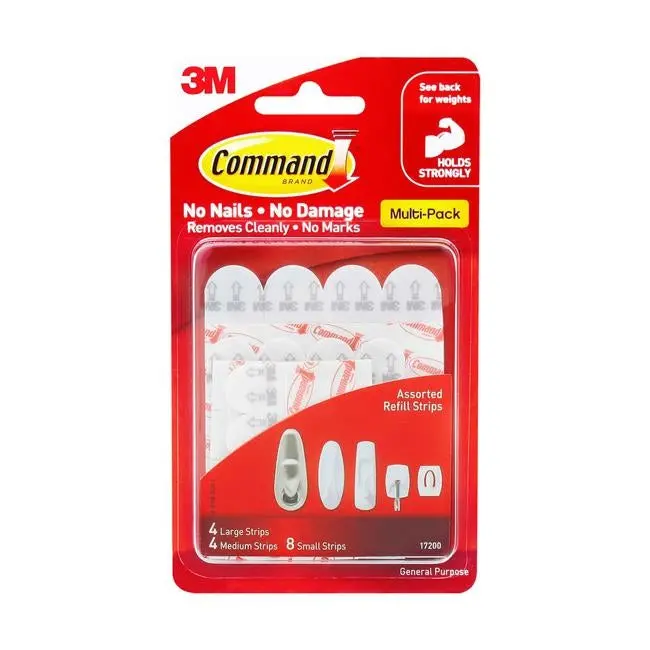 Command Assorted Refill Strips 17200 – White, Multi-Size Replacement Kit (16-Pack) 1