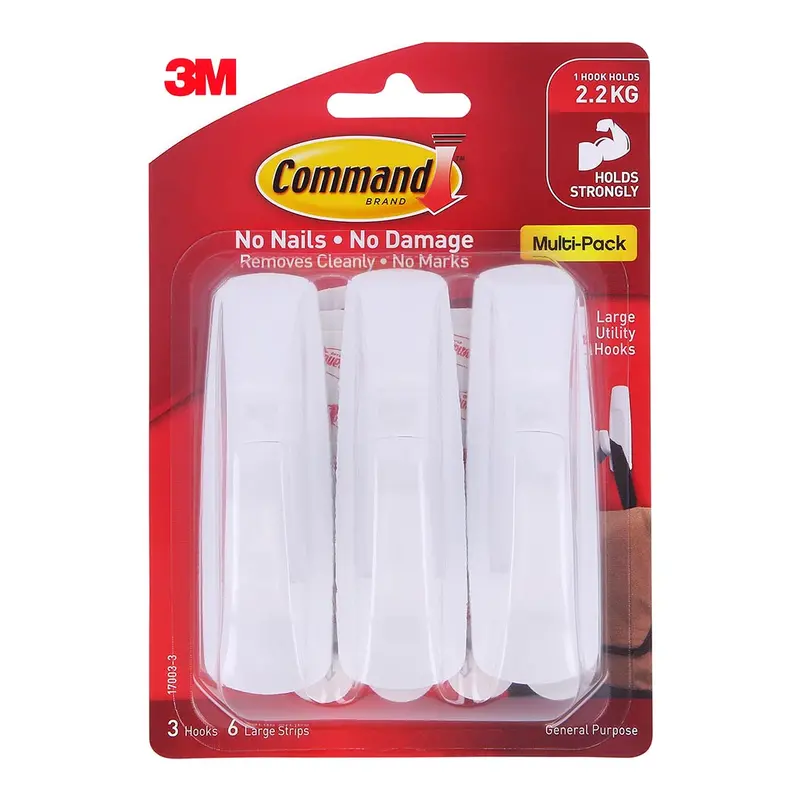 Command Large Hook 17003-3 – White Heavy-Duty Hook (3-Pack) 1