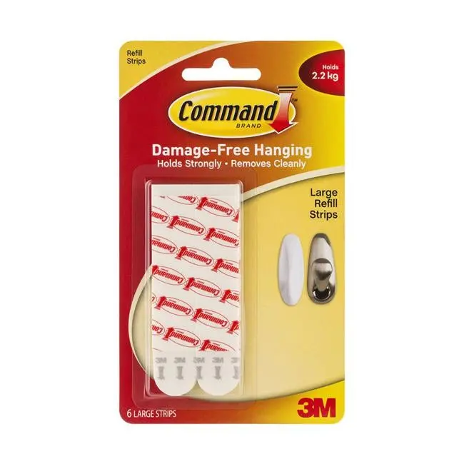 Command Large Refill Strips 17023P – White, Heavy-Duty Adhesive (6-Pack) 1