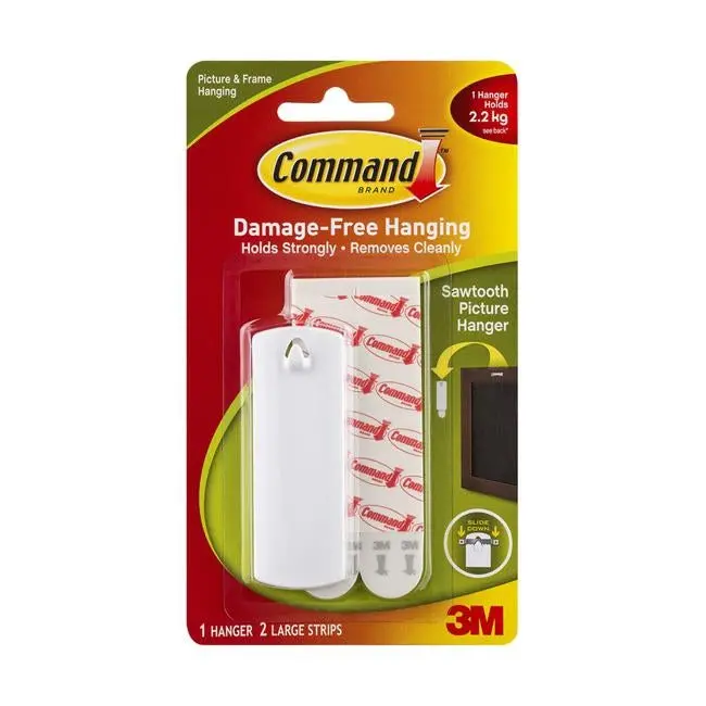 Command Large White Sawtooth Picture Hanger – Single Unit 1