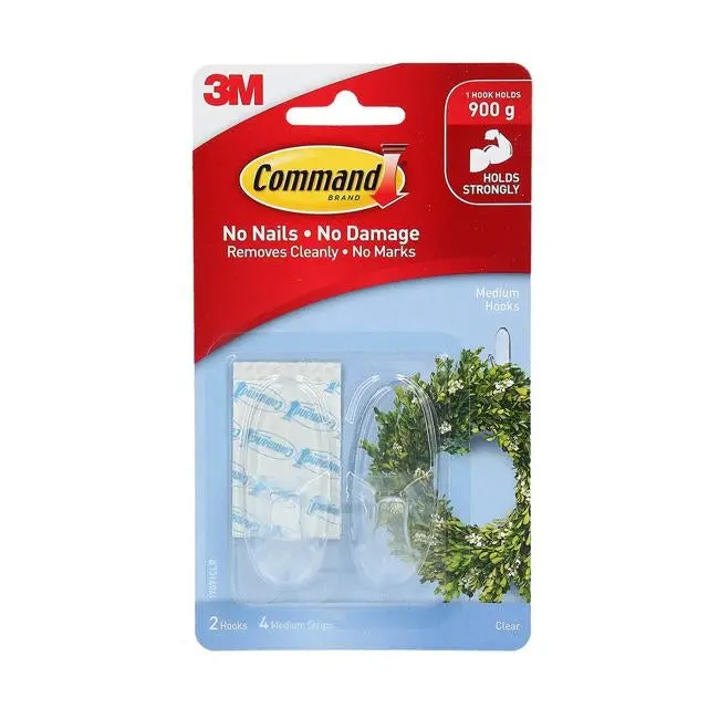 Command Medium Clear Adhesive Hook – Pack Of 2 1