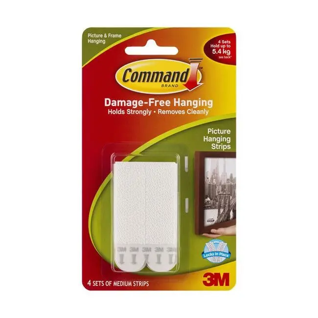 Command Medium Picture Hanging Strips 17201 – White, 4-Set Pack For Everyday Use 1