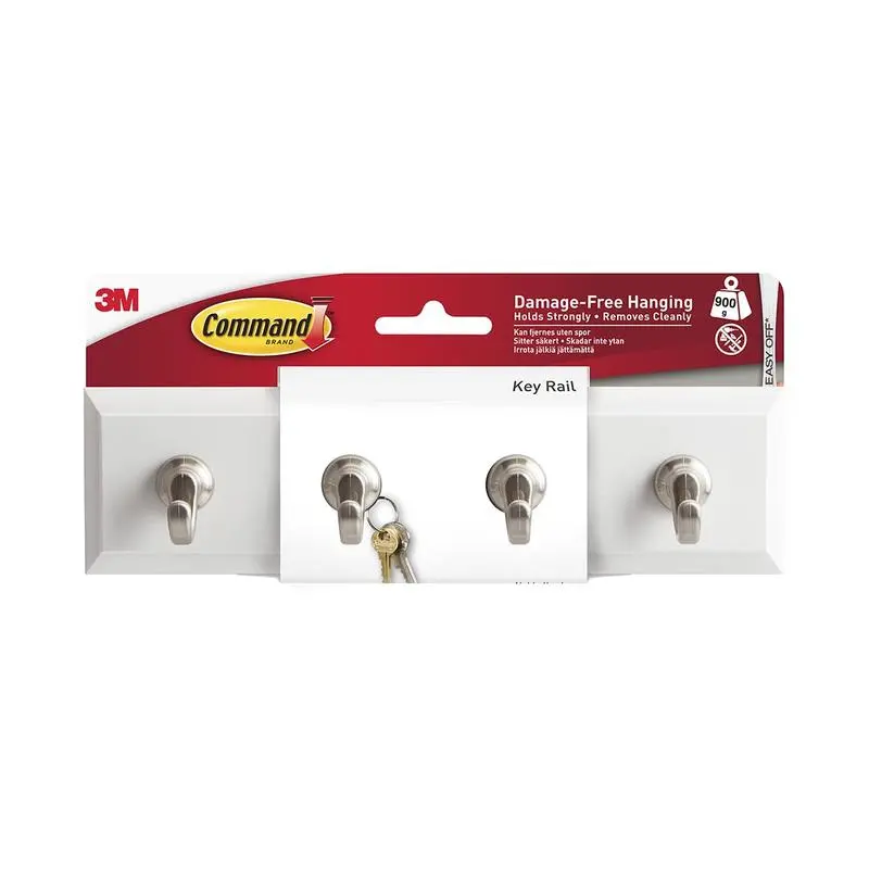 Command Quartz Key Rail Organizer – Includes Adhesive Mounting Strips (Hom-18Q) 1