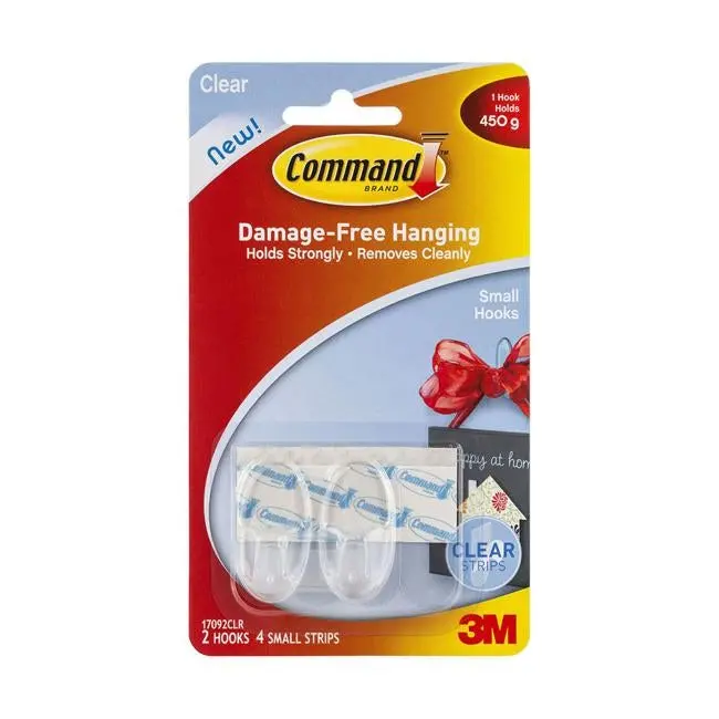 Command Small Clear Adhesive Hook – Pack Of 2 1