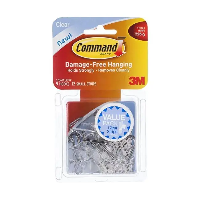Command Small Clear Wire Utensil Hook – Value Pack Of 9 1