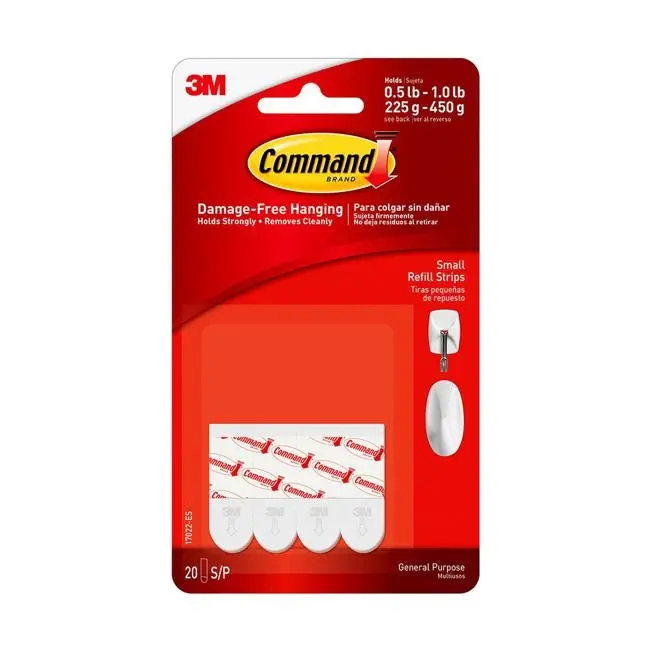 Command Small Refill Strips 17022 – White Replacement Adhesive (20-Pack) 1