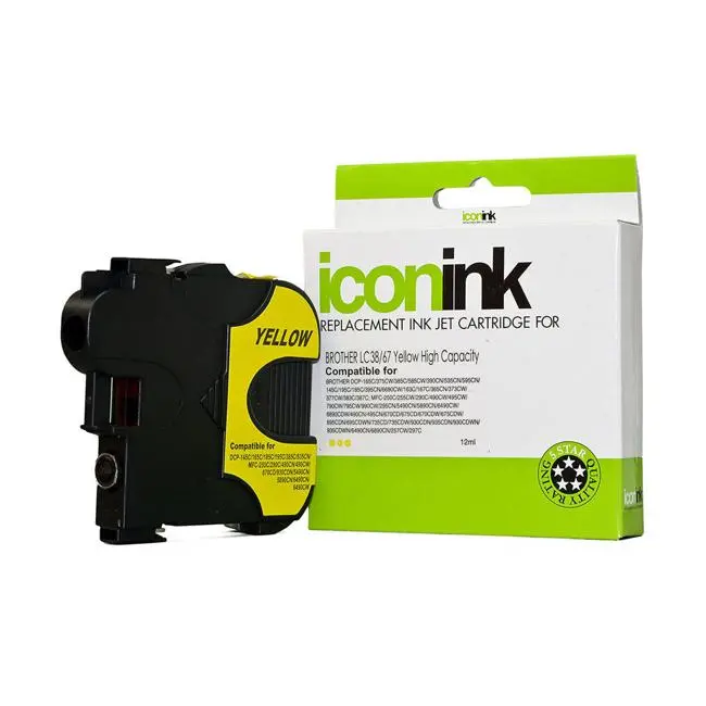 Compatible Yellow Ink Cartridge For Brother Lc38 And Lc67 Printers 1