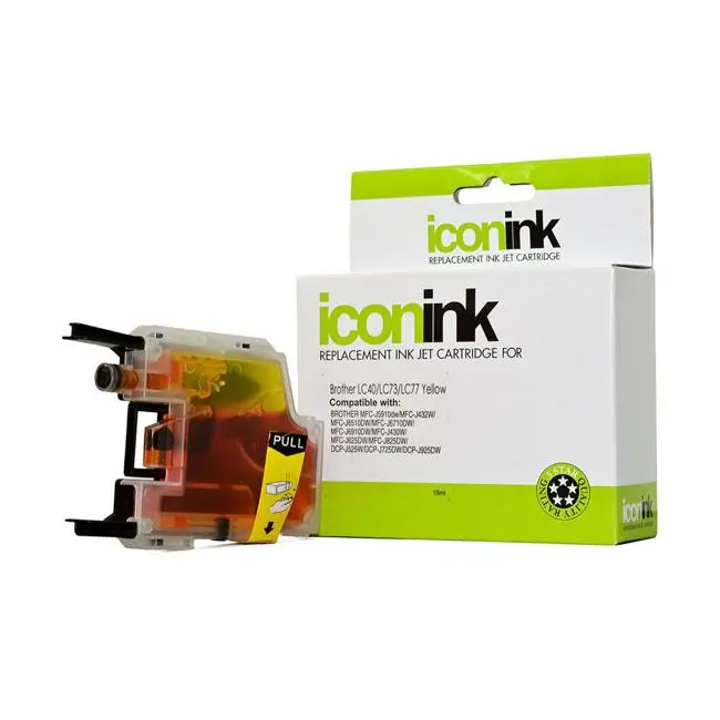 Compatible Yellow Ink Cartridge For Brother Lc77, Lc73, And Lc40 Printers 1
