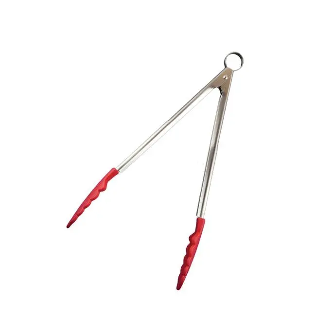 Cuisipro Color-Accented Tongs – 9.5-Inch Red-Handled Serving Tongs 1