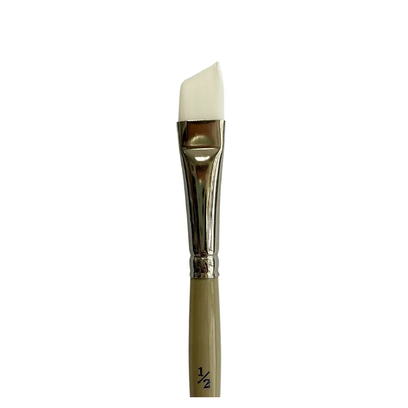 Das S9950 White Taklon Angular Brush – Size 1/2 1