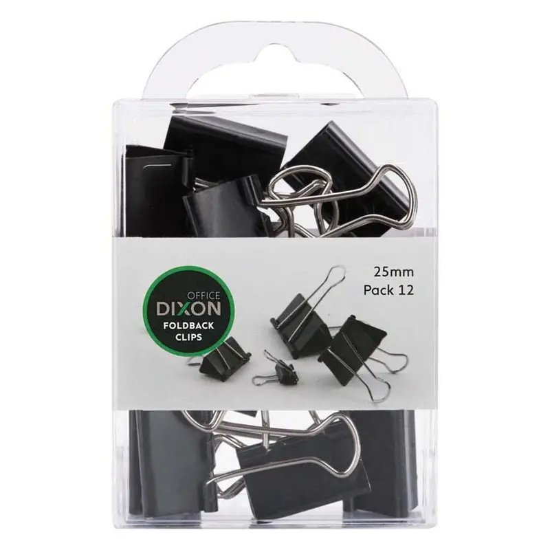 Dixon 25Mm Foldback Paper Clips – Pack Of 12 1