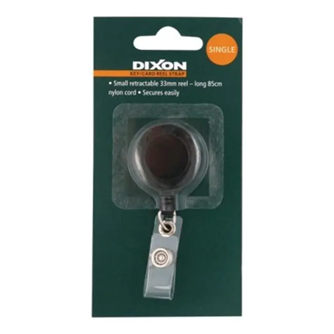 Dixon Compact Key Card Reel – Single-Strap, Black (Small Size) 1