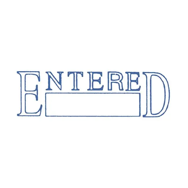 Dixon 'Entered' Blue Pre-Inked Rubber Stamp (Model 029) 1