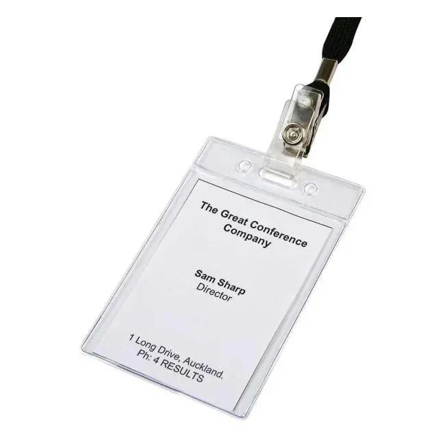 Dixon Id Badge Pouches – Portrait Style, Soft Clear, Hang-Sell Pack Of 10 1