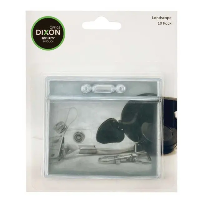 Dixon Id Pouches – Landscape Format, Soft Clear Hang-Sell Pack Of 10 1