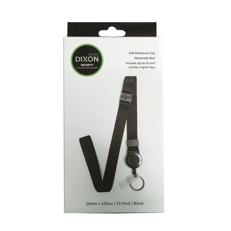 Dixon Retractable Id Badge Reel – Breakaway Safety Clip, 10-Pack 1