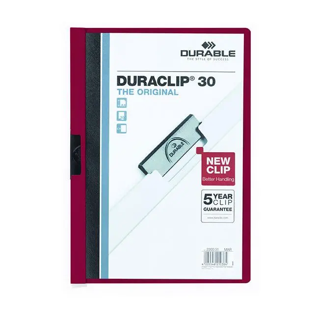Durable Duraclip Document Clip — Burgundy 1