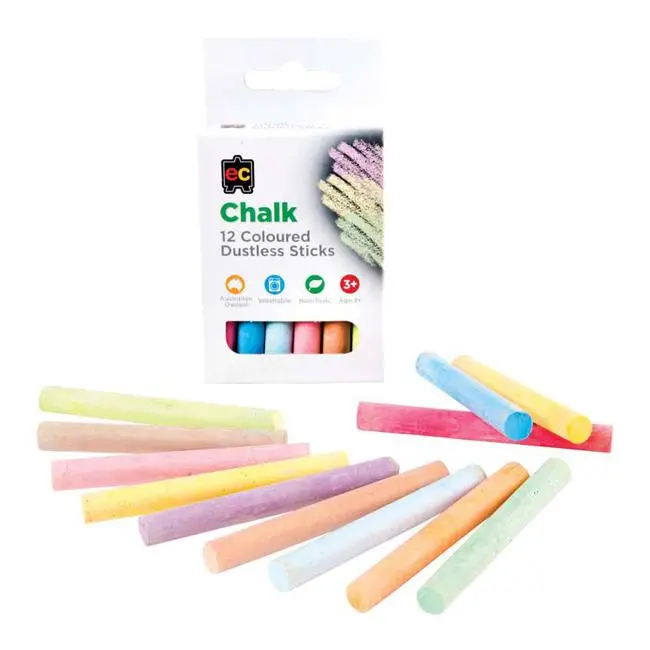 Ec Assorted Colored Chalks – 12-Piece Classroom Pack 1
