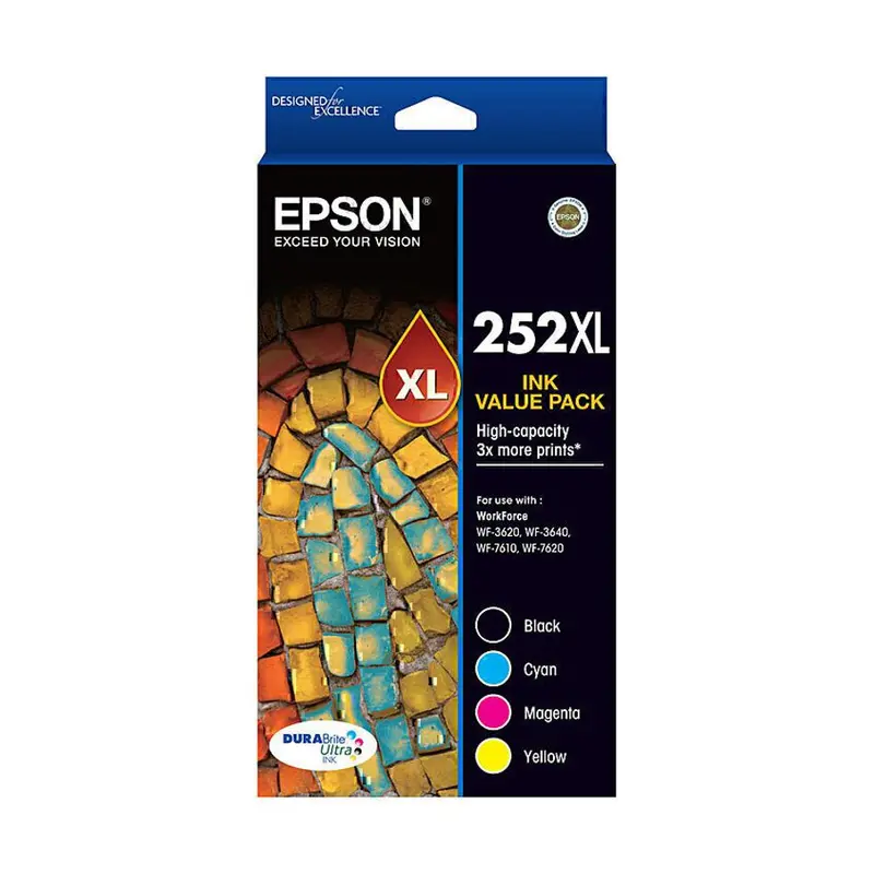 Epson 252Xl 4-Color High-Yield Ink Value Pack (C13T253692) 1