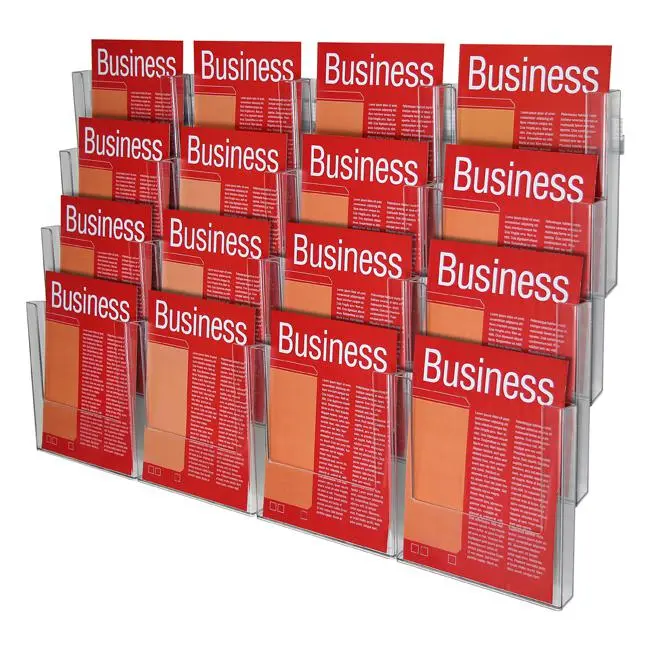 Esselte A4 Wall-Mounted Brochure Holder – 4-Tier System, 16 Mm Capacity 1