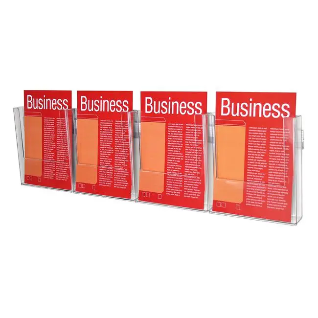 Esselte A4 Wall System Brochure Holder – 1-Tier, 4-Compartment 1