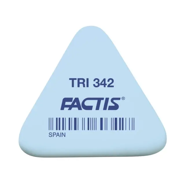 Factis Tri 342 Triangular Eraser – Synthetic Rubber, Assorted Colours (1 Piece) 1