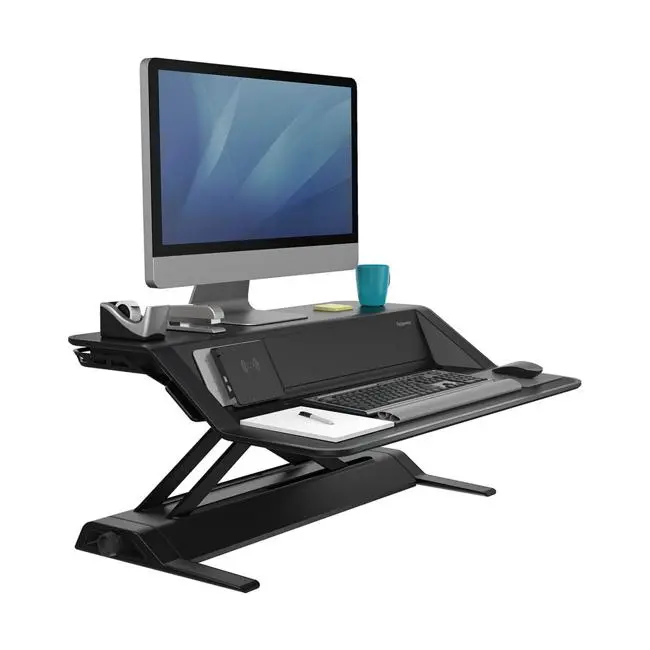 Fellowes Lotus Dx Black Height-Adjustable Sit-Stand Workstation 1