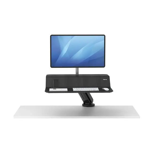 Fellowes Lotus Rt Sit-Stand Monitor Workstation – Single-Screen, Black Finish 1