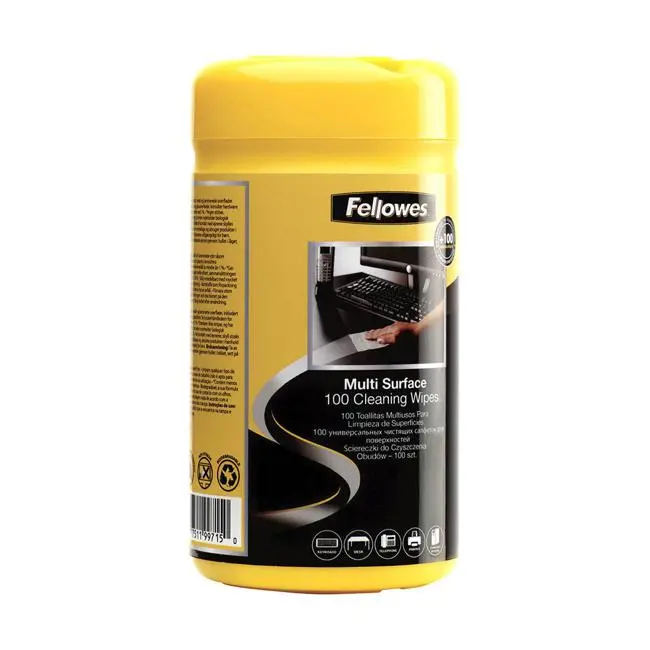 Fellowes Surface Cleaning Wipes – 100-Count Refillable Tub 1