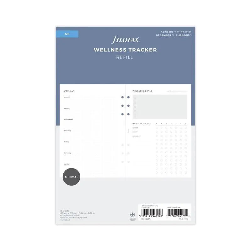 Filofax A5 Wellness Tracker Refill – Mindful Habit & Health Planning Pages 1