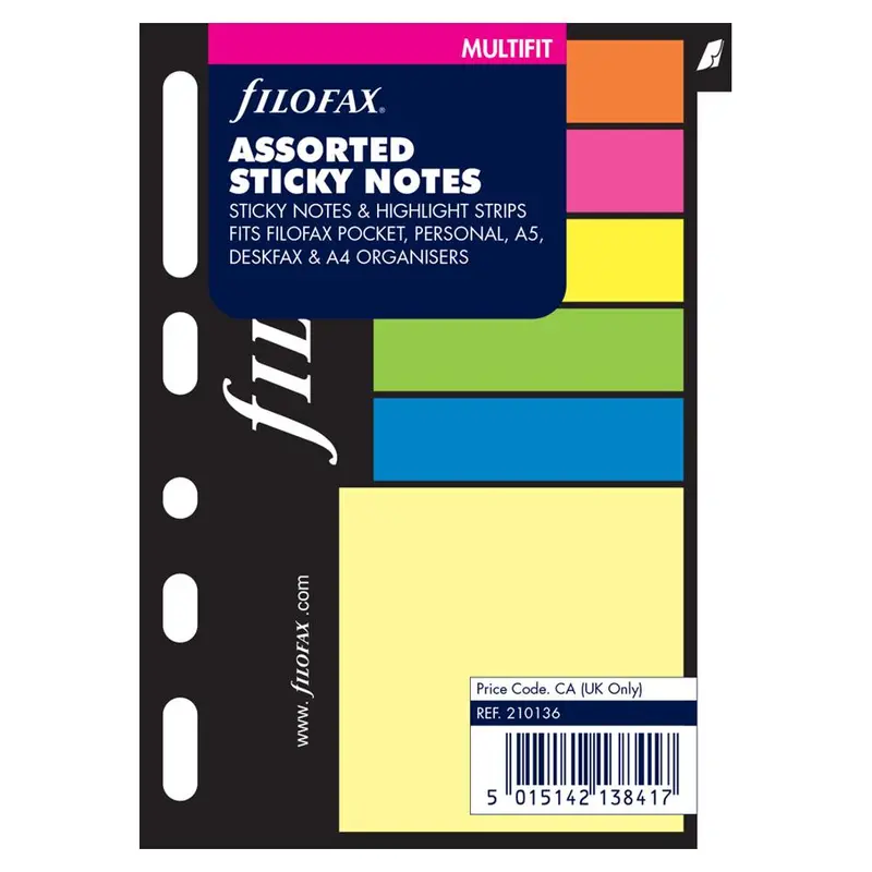 Filofax Pocket-Sized Sticky Notes – Assorted Colors (F210136) 1