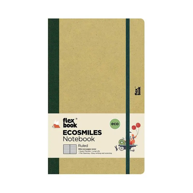 Flexbook Ecosmiles Medium-Ruled Notebook – Olive Cover, A4 Size 1