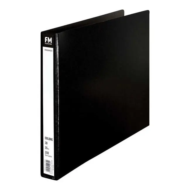 Fm A3 Oblong Ring Binder – Black Trunkboard Cover, 3-Ring, 26 Mm Capacity 1
