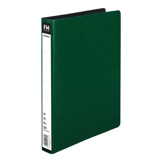 Fm A4 Green Trunk-Board Ring Binder – Sturdy Board Cover 1