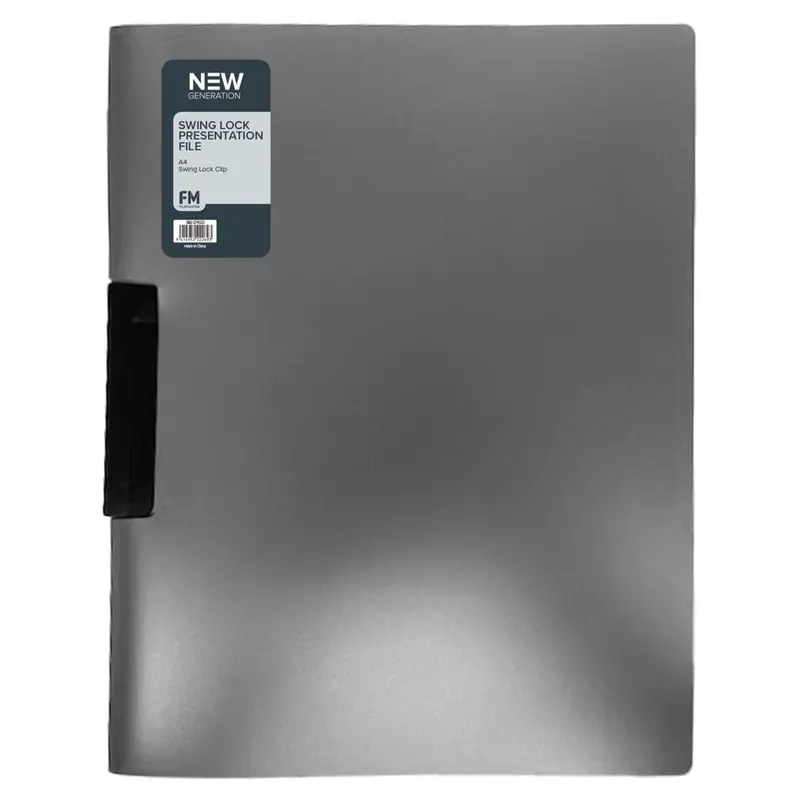 Fm A4 Gunmetal Black Presentation File – Swing-Lock, 40-Sheet Capacity 1