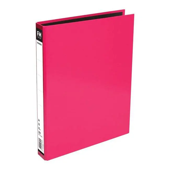 Fm A4 Vivid Shocking Pink Ring Binder – Heavy-Duty Board Cover 1