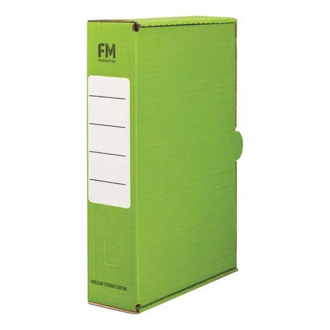 Fm Foolscap-Sized Green Storage Carton – Sturdy Cardboard Box 1