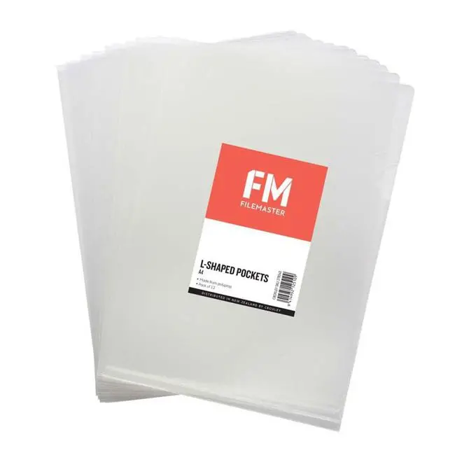 Fm L-Shaped Clear Pocket Holders — A4, Hang-Sell Pack Of 12 1