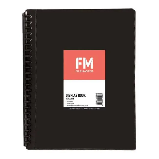 Fm Refillable A4 Display Book – Black Insert Cover, 20-Pocket 1