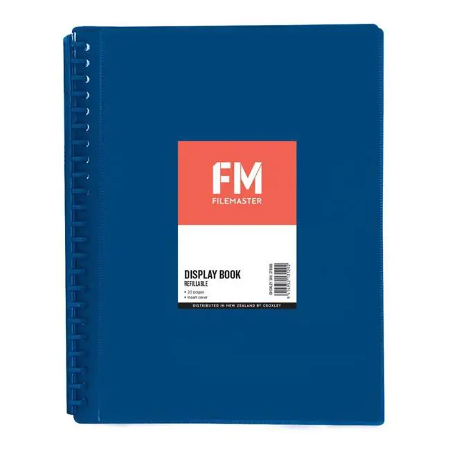 Fm Refillable A4 Display Book – Blue Insert Cover, 20-Pocket 1