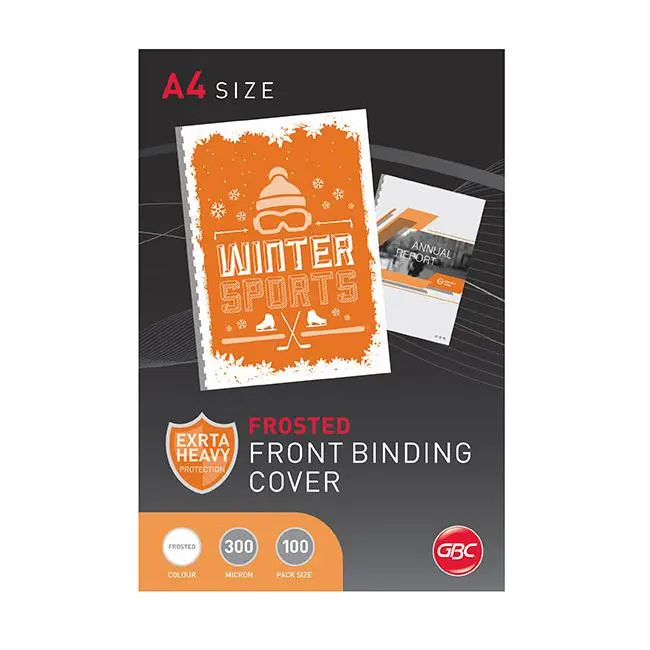 Gbc Frosted Polypropylene Binding Cover – A4, Clear Matte Finish, Pack Of 100 1