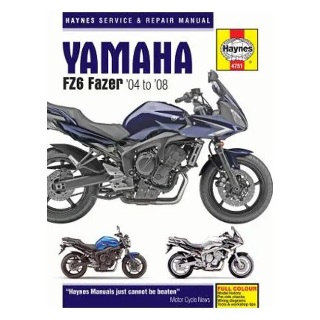 Haynes Yamaha Fz6 Fazer Repair Manual – 2004–2008 Inline-Four Road Bike Maintenance 1