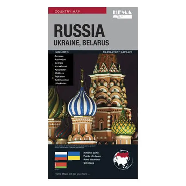 Hema Maps: Detailed Political & Physical Map Of Russia, Ukraine, And Belarus 1