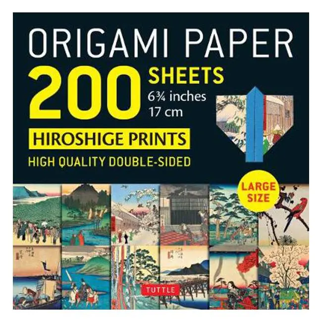 Hiroshige Ukiyo-E Origami Paper — 200 Double-Sided Sheets, 17 Cm, 12 Woodblock Reproductions + Projects 1
