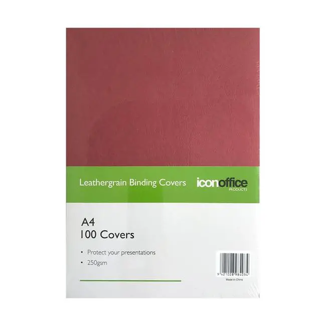 Icon A4 Document Covers – 250Gsm Red, Pack Of 100 1