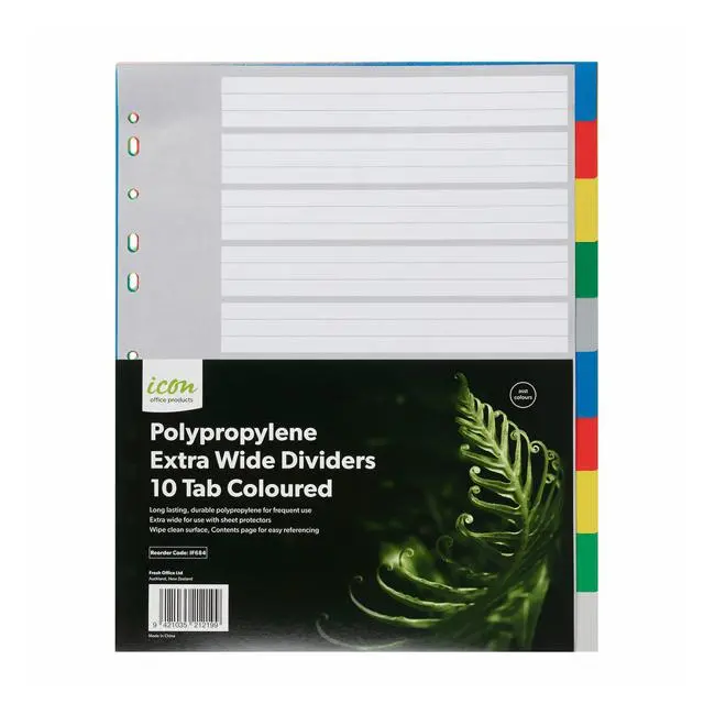 Icon Coloured Extra-Wide Pp Divider Set — 10 Tabs 1