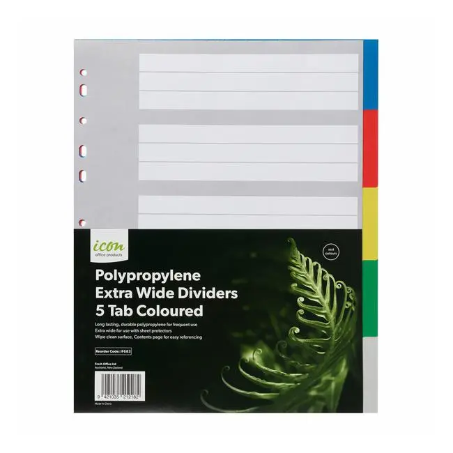 Icon Coloured Extra-Wide Pp Divider Set — 5 Tabs 1
