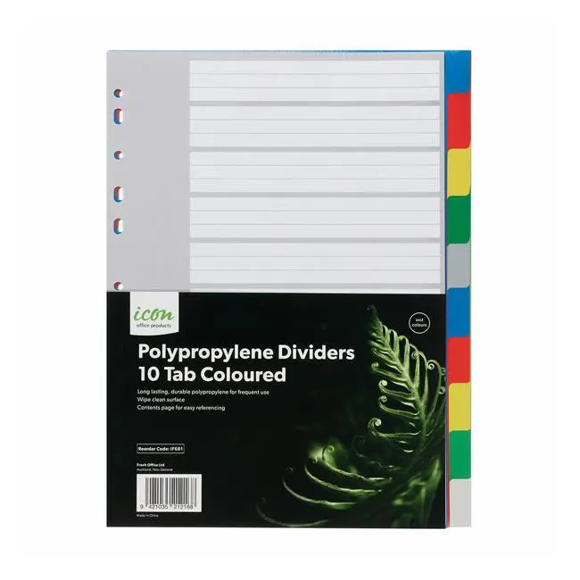 Icon Coloured Standard Pp Divider Set — 10 Tabs 1